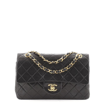 Chanel Vintage Classic Double Flap Bag Quilted Lambskin Small