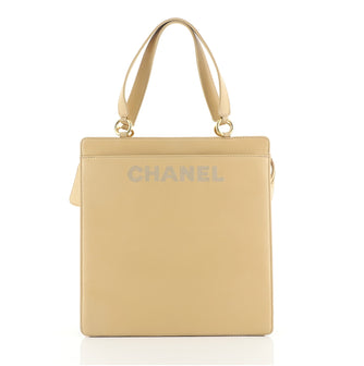 Chanel Vintage Logo Tote Leather Medium