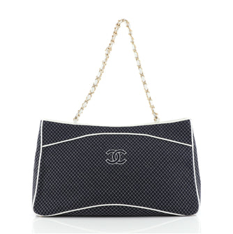 Chanel Vintage CC Zip Tote Quilted Jersey Medium