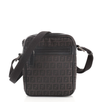 Fendi Vintage Zip Messenger Bag Zucchino Canvas Small