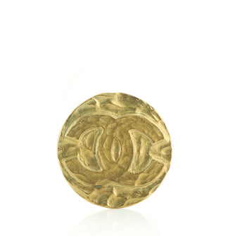 Chanel CC Engraved Brooch Metal
