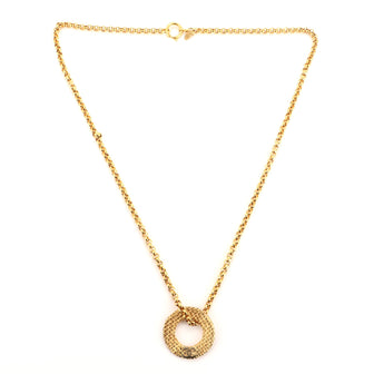 Chanel CC Round Pendant Necklace Metal