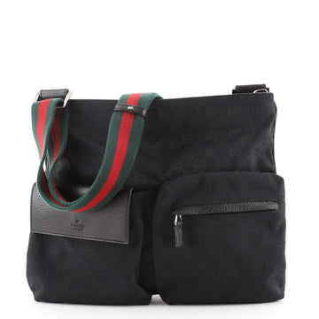Gucci Double Pocket Web Messenger GG Canvas Medium