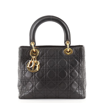 Christian Dior Vintage Lady Dior Bag Cannage Quilt Lambskin Medium