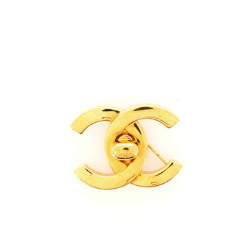 Chanel CC Logos Turnlock Brooch Metal