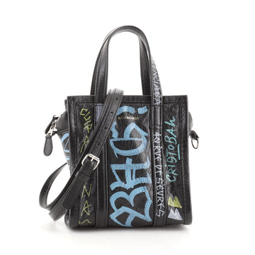 Balenciaga Bazar Graffiti Convertible Tote Leather XXS