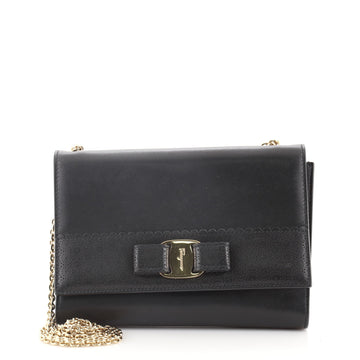 Salvatore Ferragamo Miss Vara Bow Crossbody Bag Laser Cut Leather Small