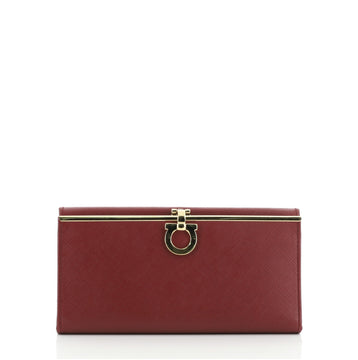 Salvatore Ferragamo Gancio Continental Wallet Saffiano Leather