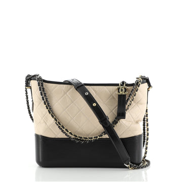 Chanel Bicolor Gabrielle Hobo Quilted Aged Calfskin Medium