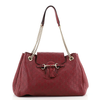 Gucci Emily Flap Shoulder Bag Guccissima Leather Large