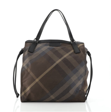 Burberry Buckleigh Packable Tote Check Print Nylon Medium