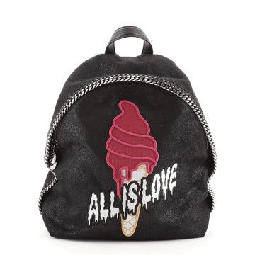 Stella McCartney Falabella Zip Backpack Shaggy Deer with Applique Small