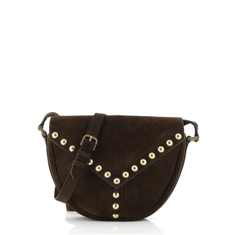 Saint Laurent Y Studs Crossbody Bag Suede Small