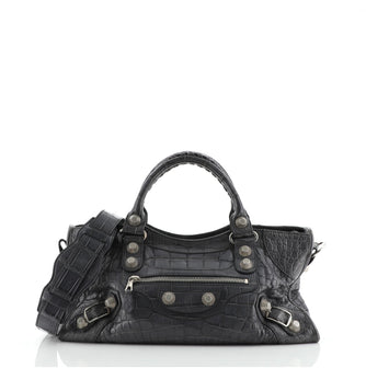 Balenciaga City Giant Studs Bag Crocodile Medium