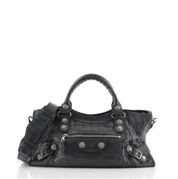 Balenciaga City Giant Studs Bag Crocodile Medium