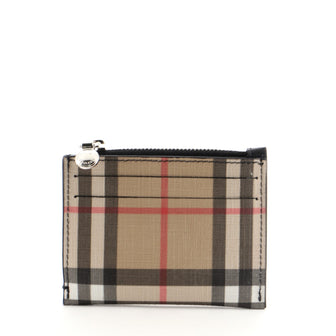 Burberry Business Card Holder Smoked Check Canvas