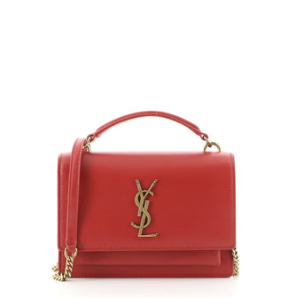 Saint Laurent Sunset Top Handle Chain Wallet Leather