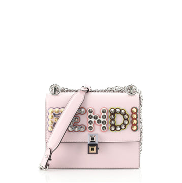 Fendi Kan I Bag Embellished Applique Leather Small