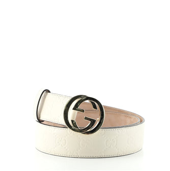 Gucci Interlocking G Belt Guccissima Leather Wide