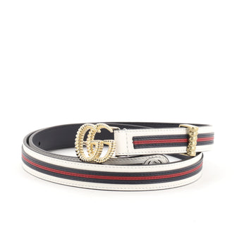 Gucci GG Marmont Web Belt Leather Medium