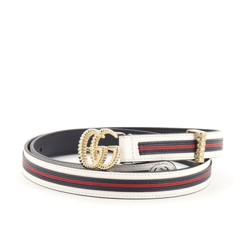 Gucci GG Marmont Web Belt Leather Medium