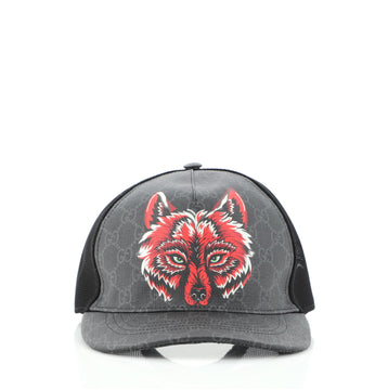 Gucci Wolf Baseball Cap GG Coated Canvas