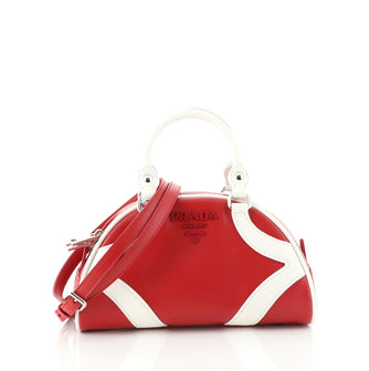 Prada Bowling Convertible Handle Bag Leather Small