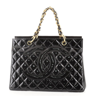 Chanel Vintage Grand Shopping Tote Quilted Patent