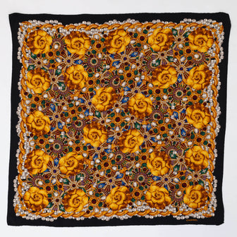 Chanel Camellia Jewel Motif Scarf Silk