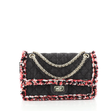 Chanel Classic Double Flap Bag Tweed with Denim Medium