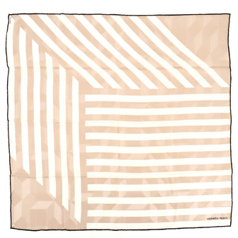 Hermes Striped Carre Scarf Printed Silk 65