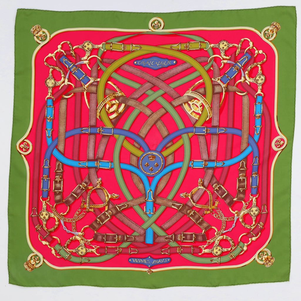 Hermes Cavalcadour Scarf Printed Silk 90 64960