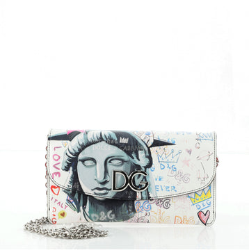 Dolce & Gabbana Wallet on Chain Printed Leather