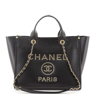 Chanel Deauville Tote Studded Caviar Small
