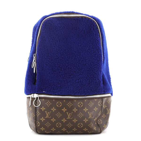 Louis Vuitton Marc Newson Backpack Shearling and Monogram Canvas Blue  7423282