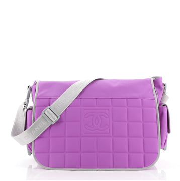 Chanel Sport Line Flap Messenger Bag Quilted Nylon Medium