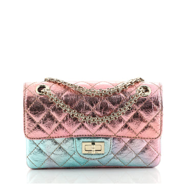 Chanel Rainbow Reissue 2.55 Flap Bag Quilted Multicolor Metallic Goatskin Mini