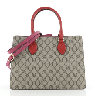Gucci Convertible Gusset Tote GG Coated Canvas Medium