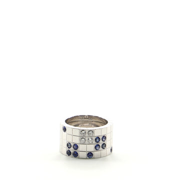 Cartier Lanieres 18k White Gold with Sapphires and Diamond Wide Ring