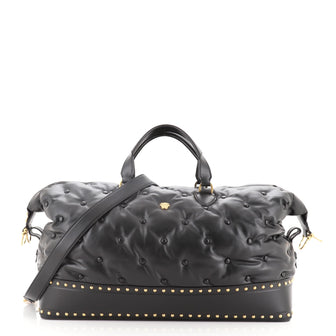 Versace Convertible Duffle Bag Studded Leather Large