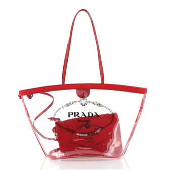 Prada Logo Shopper Tote PVC