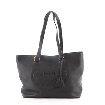 Prada Embossed Logo Open Tote Vitello Daino Medium