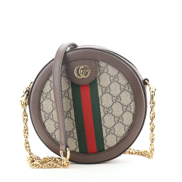 Gucci Ophidia Round Shoulder Bag GG Coated Canvas Mini