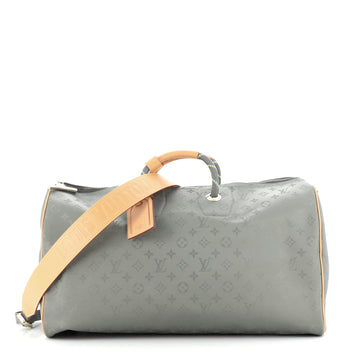 Louis Vuitton Keepall Bandouliere Bag Limited Edition Titanium Monogram Canvas 50