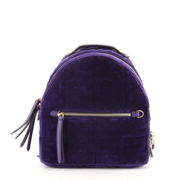 Fendi By The Way Backpack Zucca Embossed Velvet Mini