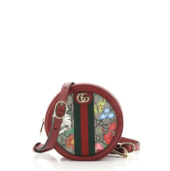 Gucci Ophidia Round Backpack Flora GG Coated Canvas Mini