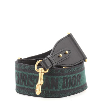 Christian Dior Logo Shoulder Strap Embroidered Canvas