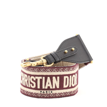 Christian Dior Logo Shoulder Strap Embroidered Canvas