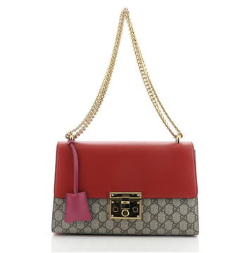 Gucci Padlock Shoulder Bag GG Coated Canvas and Leather Medium