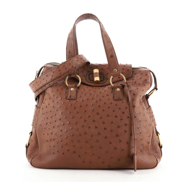 Saint Laurent Rive Gauche Satchel Ostrich Large